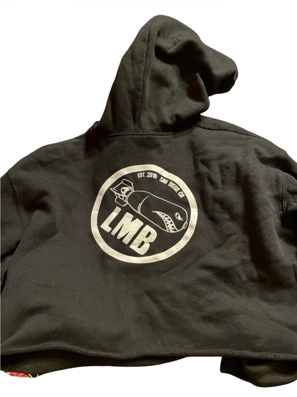 Black Lil Miss Brewery Cropped Graphic women’s Hoodie Sz L